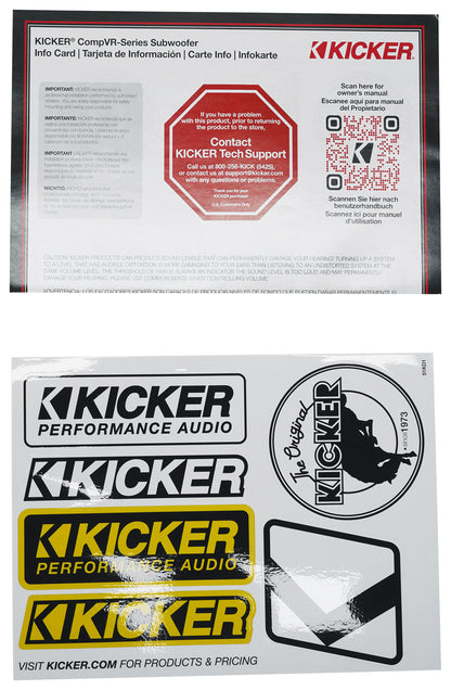 Kicker 52CVR124 CVR12 COMPVR 12" 900w Subwoofer 4-Ohm DVC Car Audio Sub CVR124