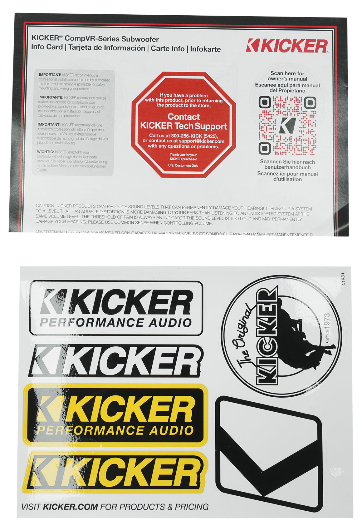 Kicker 52CVR122 CVR12 COMPVR 12" 900w Subwoofer 2-Ohm DVC Car Audio Sub CVR122