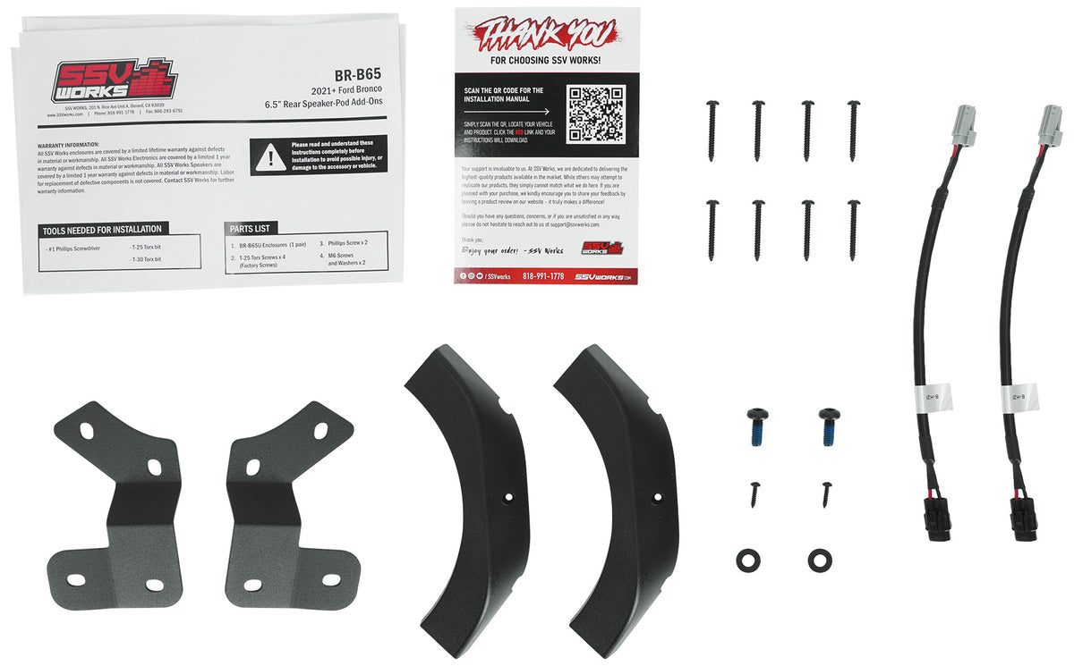 230-BR-2B65U 6.5" Unloaded Rear Speaker Pods