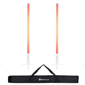Rockville 4x ROCK SABER Recahrgeable DJ/Stage Pixel Tube Lights/Wireless DMX+Bag