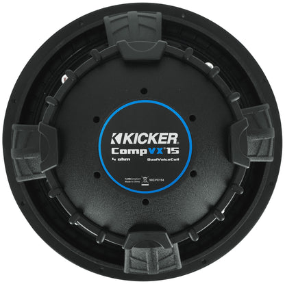 Kicker 50CVX154 COMPVX 15" 1000 Watt Car Audio Subwoofer DVC 4 Ohm Sub CVX154