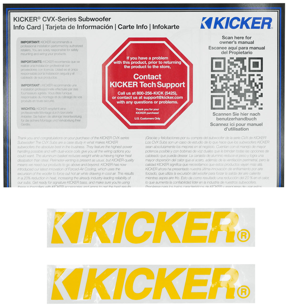 Kicker 50CVX152 COMPVX 15" 1000 Watt Car Audio Subwoofer DVC 2 Ohm Sub CVX152