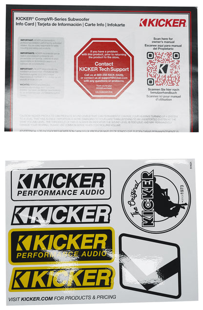 Kicker 52CVR102 CVR10 COMPVR 10" 750w Subwoofer 2-Ohm DVC Car Audio Sub CVR102