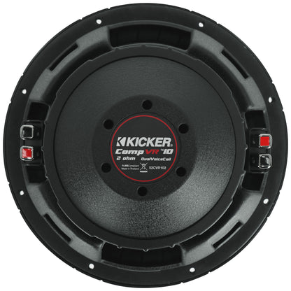 Kicker 52CVR102 CVR10 COMPVR 10" 750w Subwoofer 2-Ohm DVC Car Audio Sub CVR102