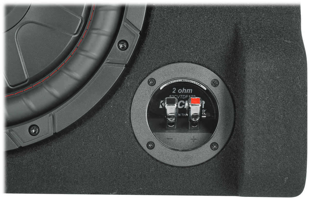 Kicker 52CVTDF102 CVTDF 10" Subwoofer in Down Firing Sub Box Enclosure, 2-Ohm
