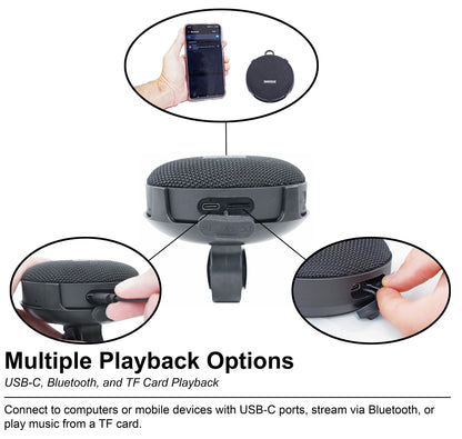 Rockville R-GO 16 Watt Waterproof Portable Bluetooth Speaker+Bicycle Bar Mount