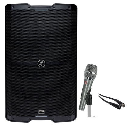 Mackie SRM215 V-Class 15” Powered PA DJ Speaker w/Bluetooth+Se Electronics Mic