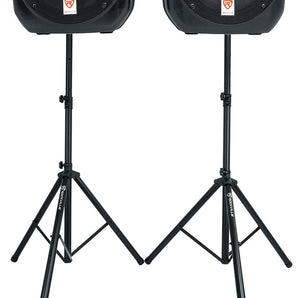 Rockville RPG122K Dual 12 Powered Speakers+Bluetooth+ Mic+S peaker Stands+Cables