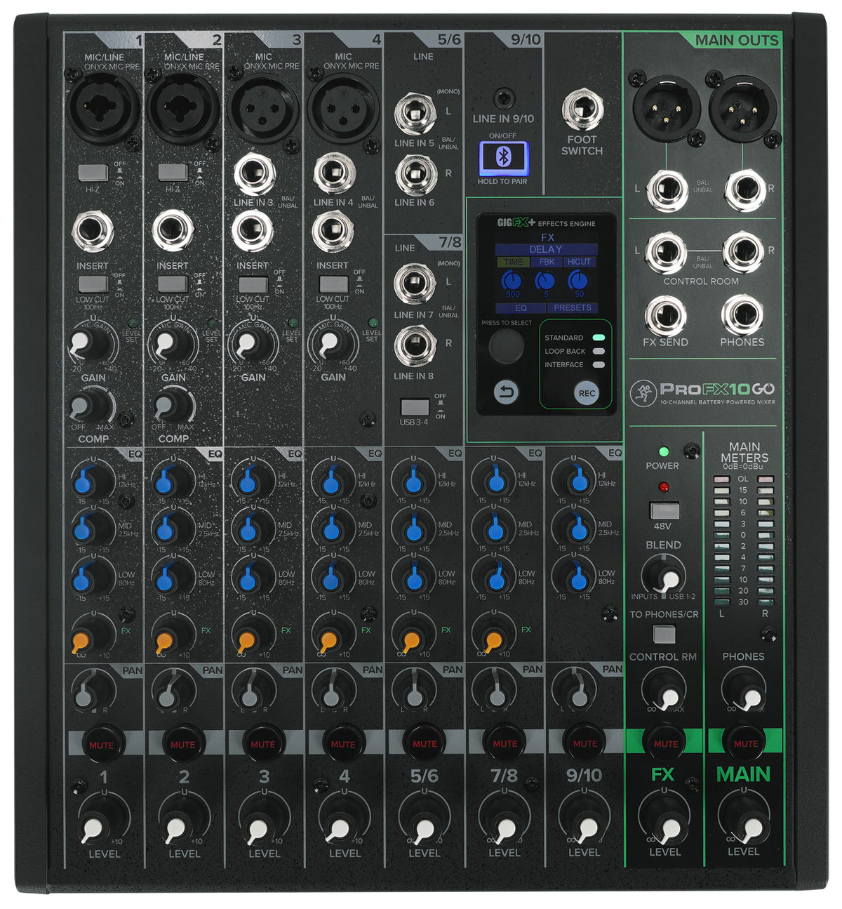 ProFX10GO 10-Channel Battery Powered Analog Mixer