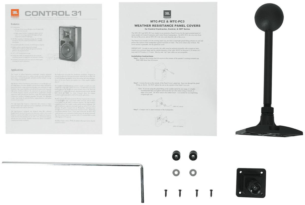 JBL CONTROL 31 150w 70v Commercial Indoor/Outdoor 10" Wall Mount Speaker Black