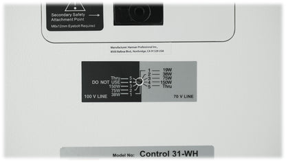JBL CONTROL 31-WH 70v Commercial Indoor/Outdoor 10" Wall Mount Speaker White