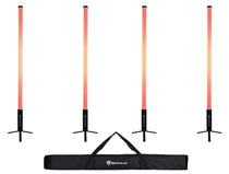 Rockville 4x ROCK SABER 23 Hour Battery DJ/Stage Tube Lights/Wireless DMX+Bag
