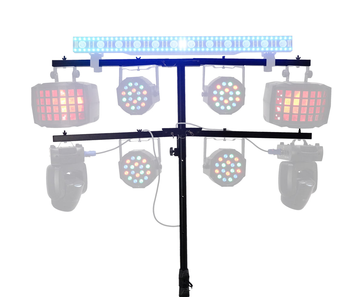 BATTERY STRIP 24 Rechargeable RGBW DJ Wash Light Bar w/DMX+Tree Stand