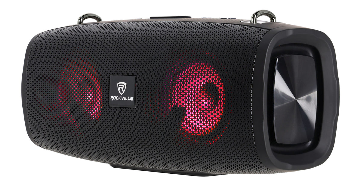 Rockville RPB-KAR Portable Bluetooth Speaker + Karaoke Microphone + Party LED's