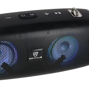 Rockville RPB-KAR Portable Bluetooth Speaker + Karaoke Microphone + Party LED's