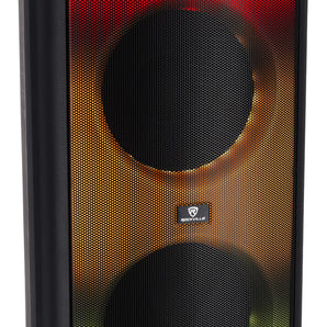 Rockville BASS PARTY 10 Dual 10 inch Portable Battery LED Party Bluetooth Speaker