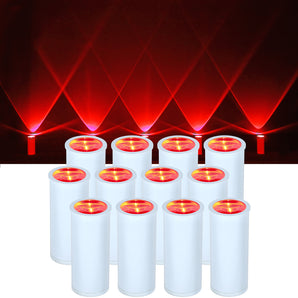 Rockville 12 PACK MINI HALO WHITE DJ Wash Effect Lights+Wireless Charging Case