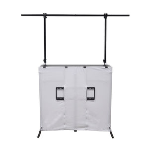 Rockville ROCKBOOTH PRO PACK DJ Booth Table Facade w/70" TV Mount+Lighting Truss