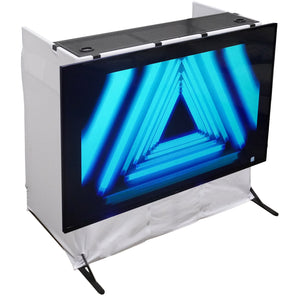 Rockville ROCKBOOTH TV DJ Booth Table Facade w/ 70" TV Mount Stand+Travel Bag