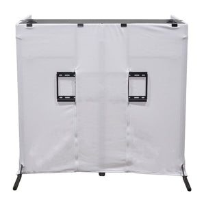 Rockville ROCKBOOTH TV DJ Booth Table Facade w/ 70" TV Mount Stand+Travel Bag