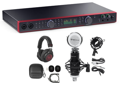 SCARLETT 18I20 4G 4th Gen Audio Recording Interface + Headphones + Mic
