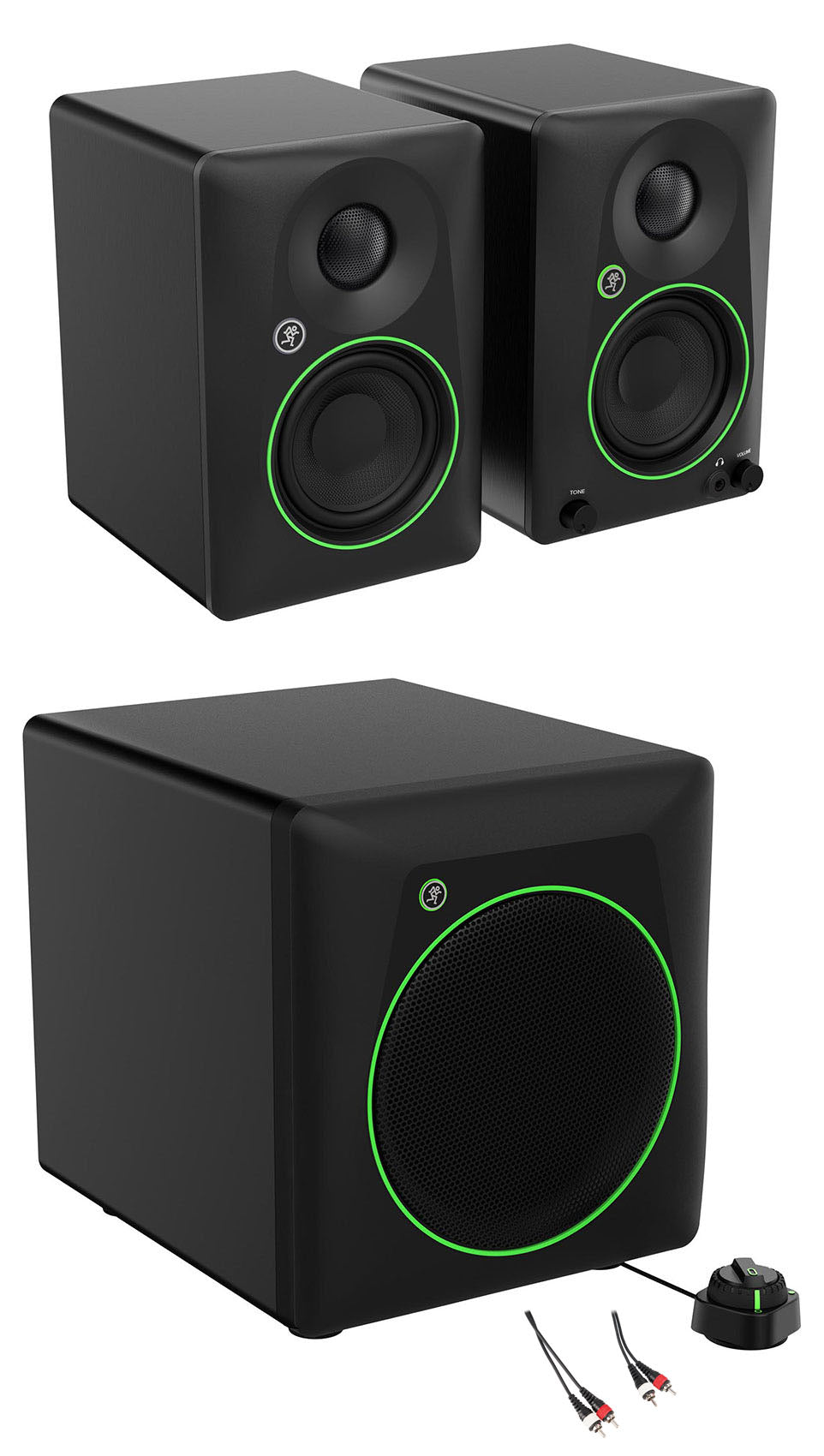 Pair Mackie CR3.5BT 3.5" Powered Studio Monitors w/Bluetooth/Tone Control+8" Sub
