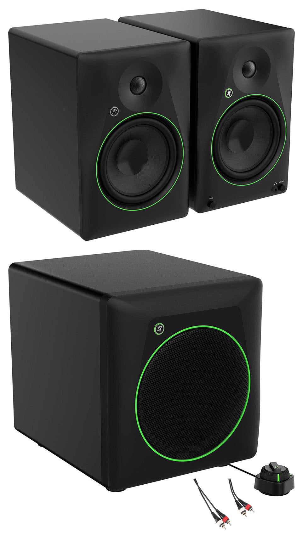 Pair Mackie CR8BT 8" Powered Studio Monitors w/Bluetooth/Tone Control+8" Sub