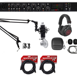 Focusrite Scarlett OctoPre 8-Ch Microphone Mic Preamp+Boom+Mic+Headphones+Cables