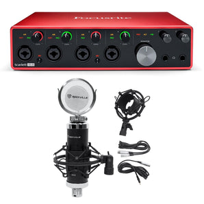 Focusrite Scarlett 18i8 3rd Gen 18-in, 8-out USB audio interface and Condenser Mic