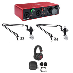 Focusrite SCARLETT ASMR Recording Streaming Kit Interface+Mics+Booms+Headphones