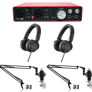 2-Person Podcast Podcasting Kit w/Interface+Beyerdynamic DT 240 Pro Headphones