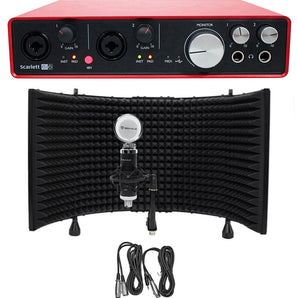 Focusrite SCARLETT 6I6 2ndGen USB Audio Recording Interface+Condenser Mic+Shield