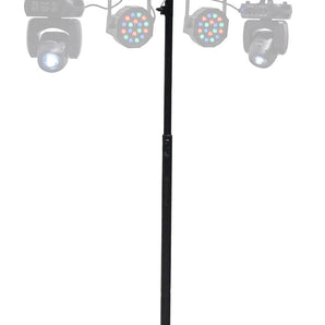 Rockville RLF6 BLACK 10 Foot Solid Base Tree Bar Lighting/Projector DJ Stand+Bags