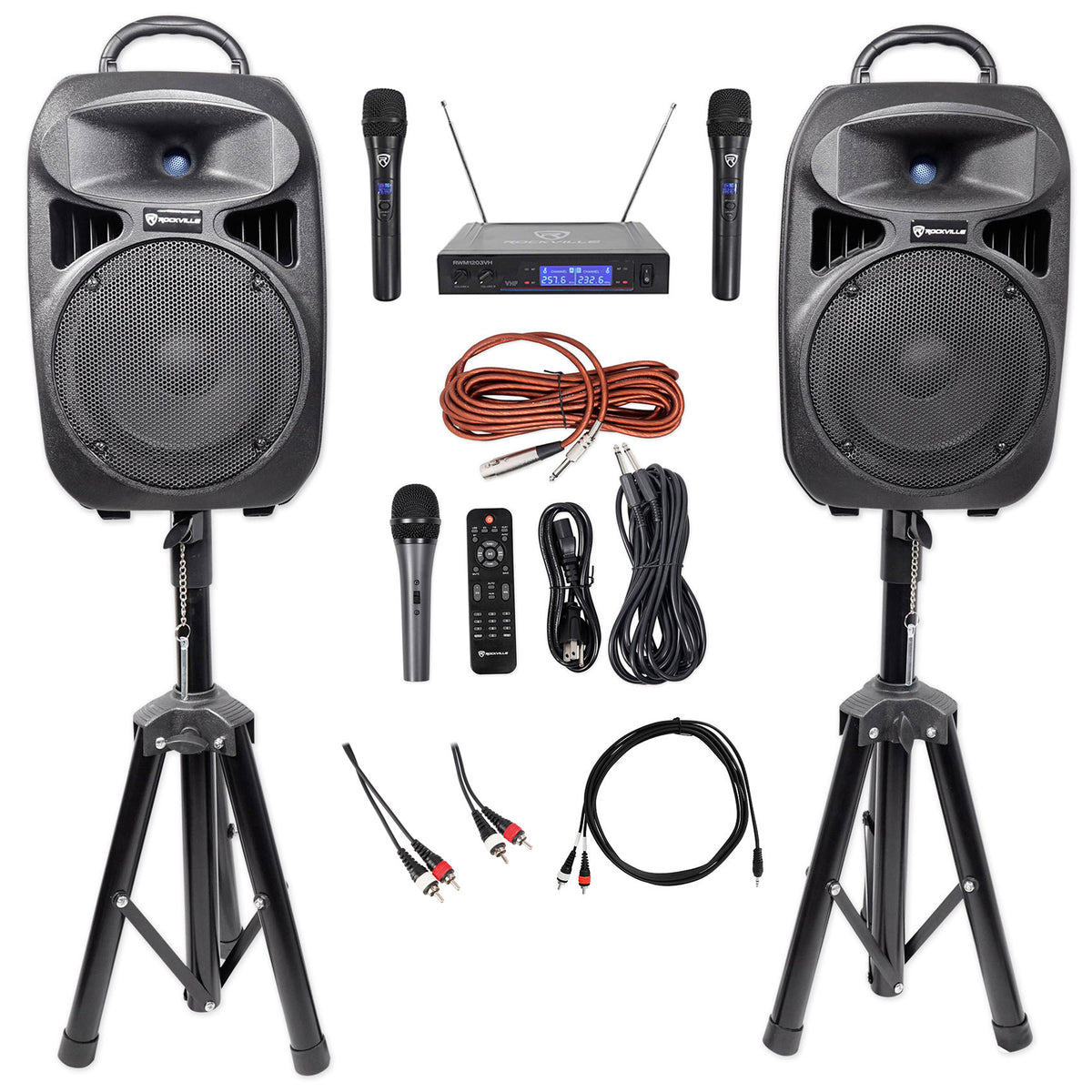 Dual 8" Phone/iPad/Laptop Youtube Karaoke Machine/System mit Wireless Mics