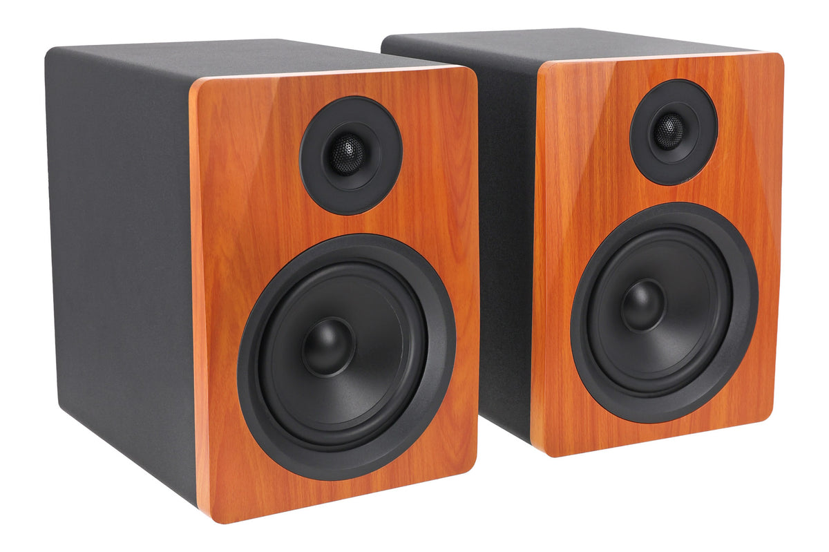 (2) APM5C 5.25" 250W Powered Studio Monitor Speakers + Adjustable Stands