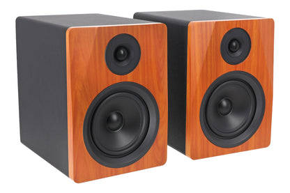 (2) APM5C 5.25" 250W Powered Studio Monitor Speakers + Adjustable Stands