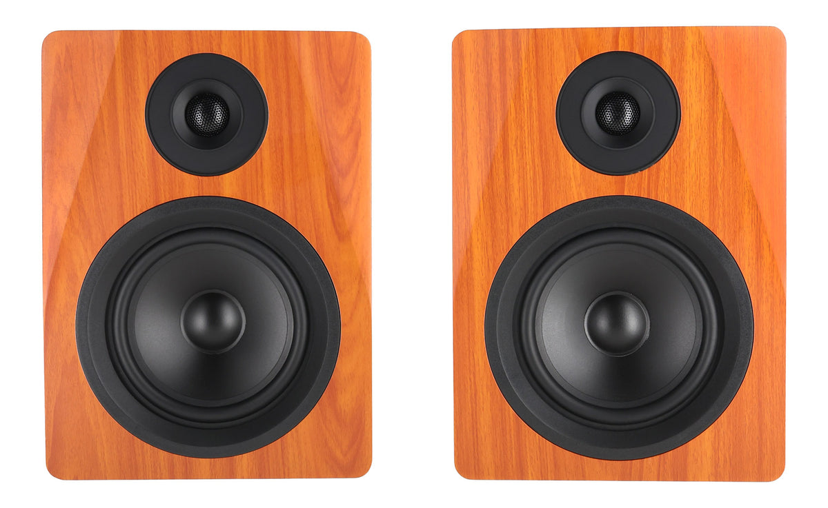 (2) APM5C 5.25" 250W Powered Studio Monitor Speakers + Adjustable Stands