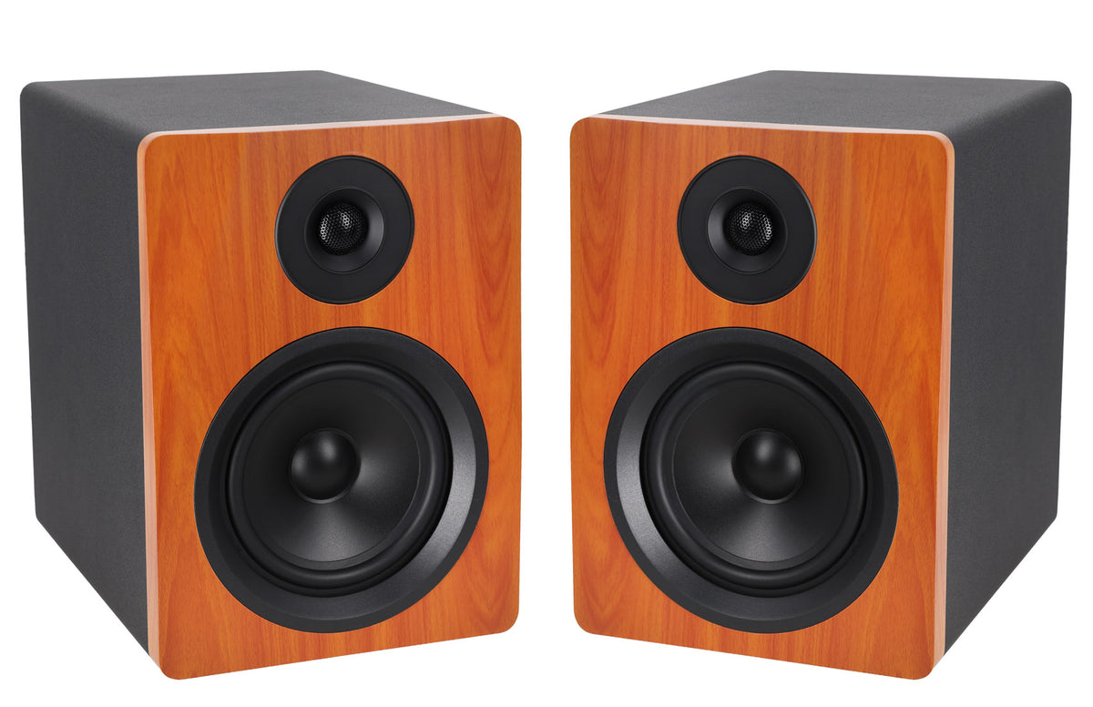 (2) APM5C 5.25" 250W Powered Studio Monitor Speakers + Adjustable Stands