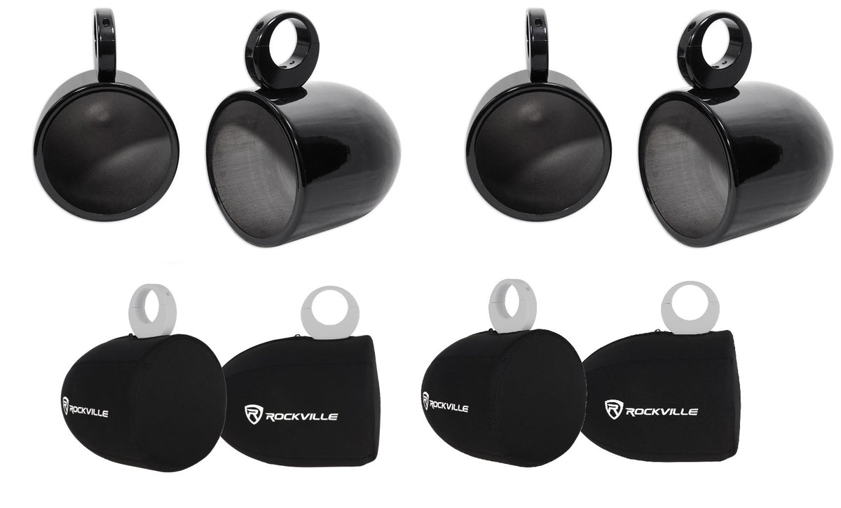 MAC90B 8" Black Speaker Pods 2-Pack + RWBC90 Covers Bundle
