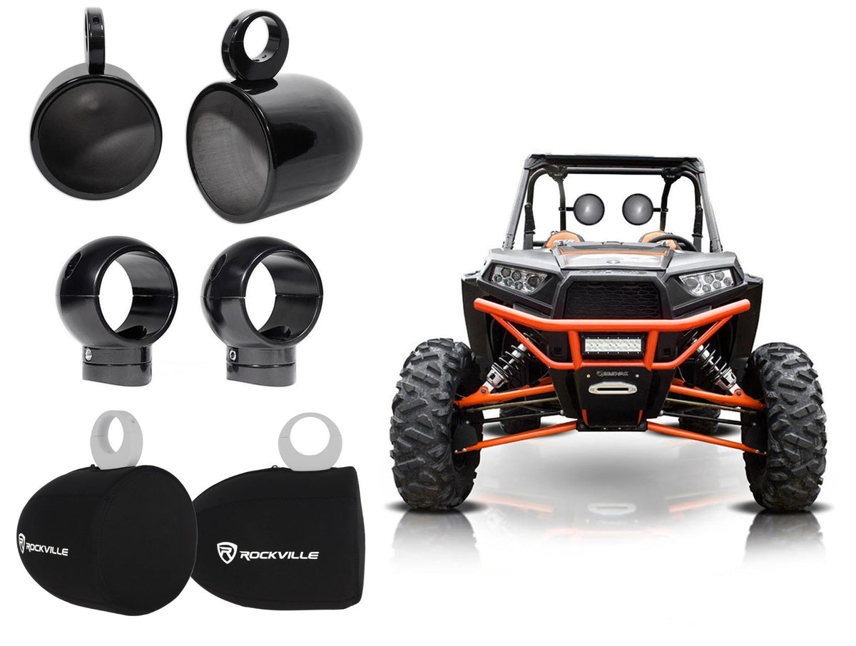 MAC90B 8" 360 Degree Swivel Tower Speaker Pods+Covers RZR/ATV/UTV