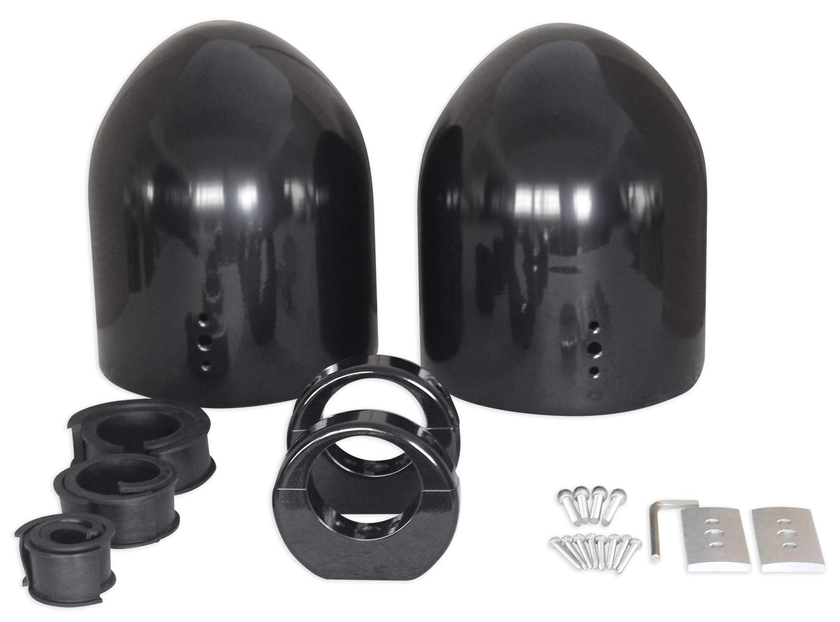 MAC90B 8" Black Aluminum Wakeboard Tower Speaker Pods+Covers