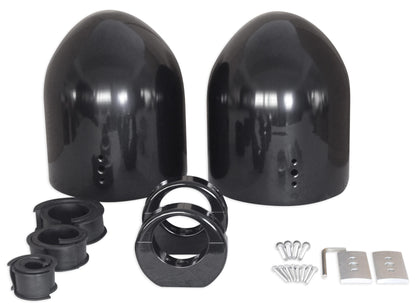 MAC90B 8" Black Aluminum Wakeboard Tower Speaker Pods+Covers