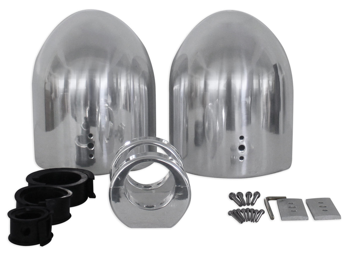 MAC90S 8" Silver Aluminum Wakeboard Tower Speaker Pods+Covers