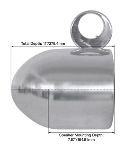 MAC90S 8" Silver Aluminum Wakeboard Tower Speaker Pods+Covers