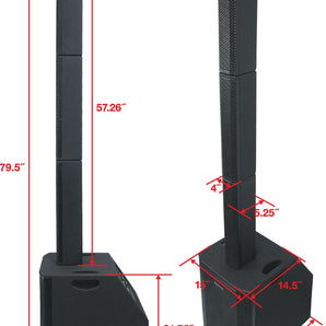 Rockville TITAN ARRAY SYSTEM Pro Powered Column Array Speaker Dual 10" Subwoofer