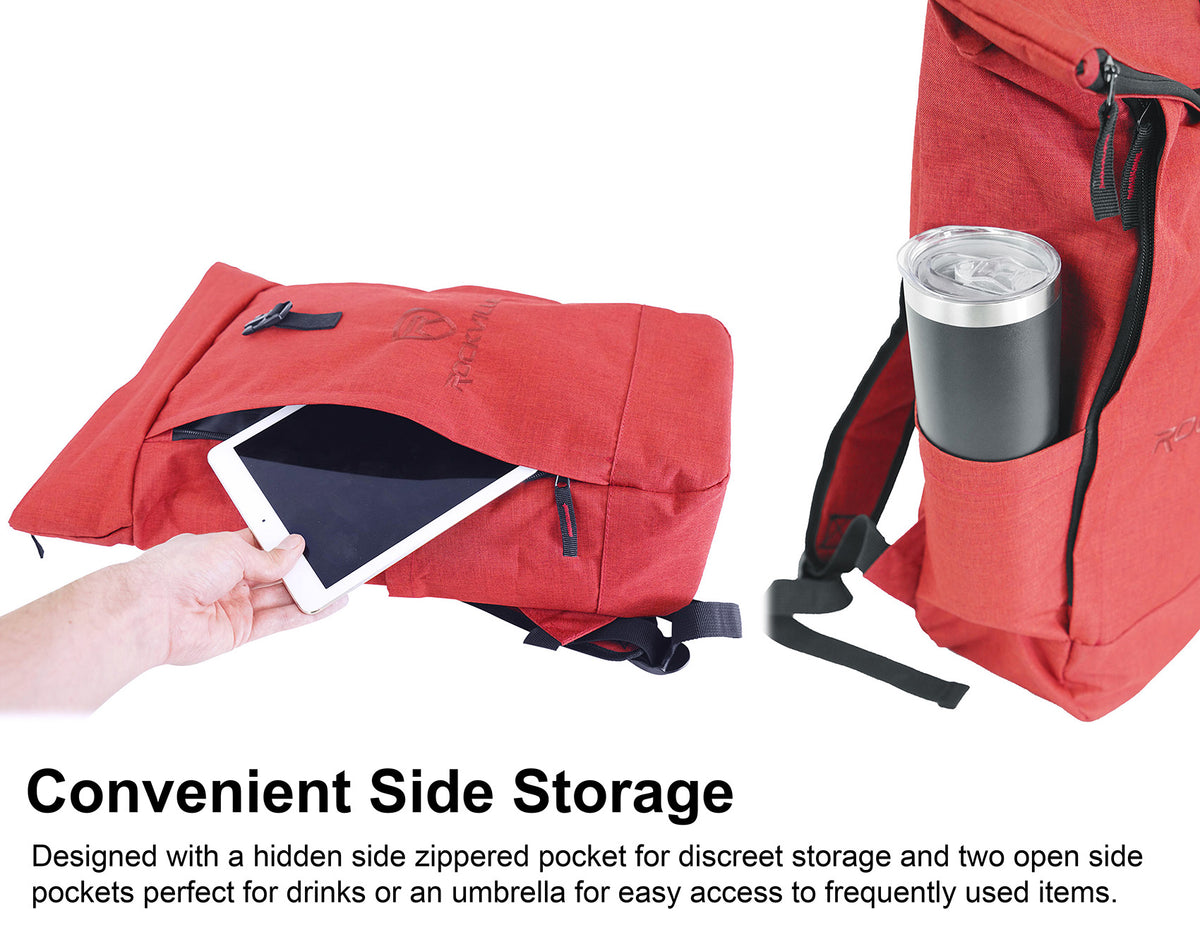 Rockville RPAK Burned Red Stylish Durable Backpack Bag w/ Padded Laptop Pocket