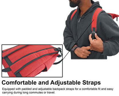 Rockville RPAK Burned Red Stylish Durable Backpack Bag w/ Padded Laptop Pocket