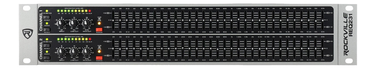 Rockville REQ231 V2 Dual 31 Band 1/3 Octave Graphic Equalizer w/ Sub-Output!