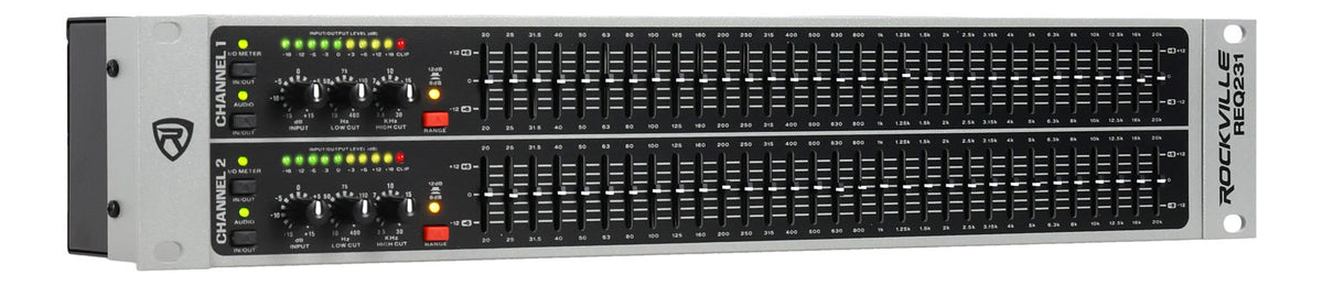 Rockville REQ231 V2 Dual 31 Band 1/3 Octave Graphic Equalizer w/ Sub-Output!