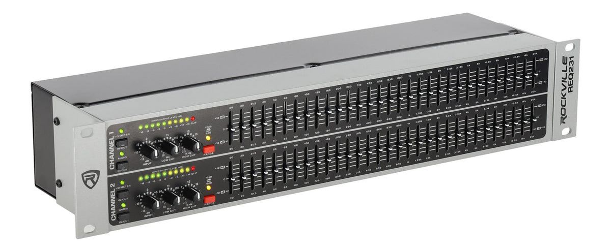 Rockville REQ231 V2 Dual 31 Band 1/3 Octave Graphic Equalizer w/ Sub-Output!